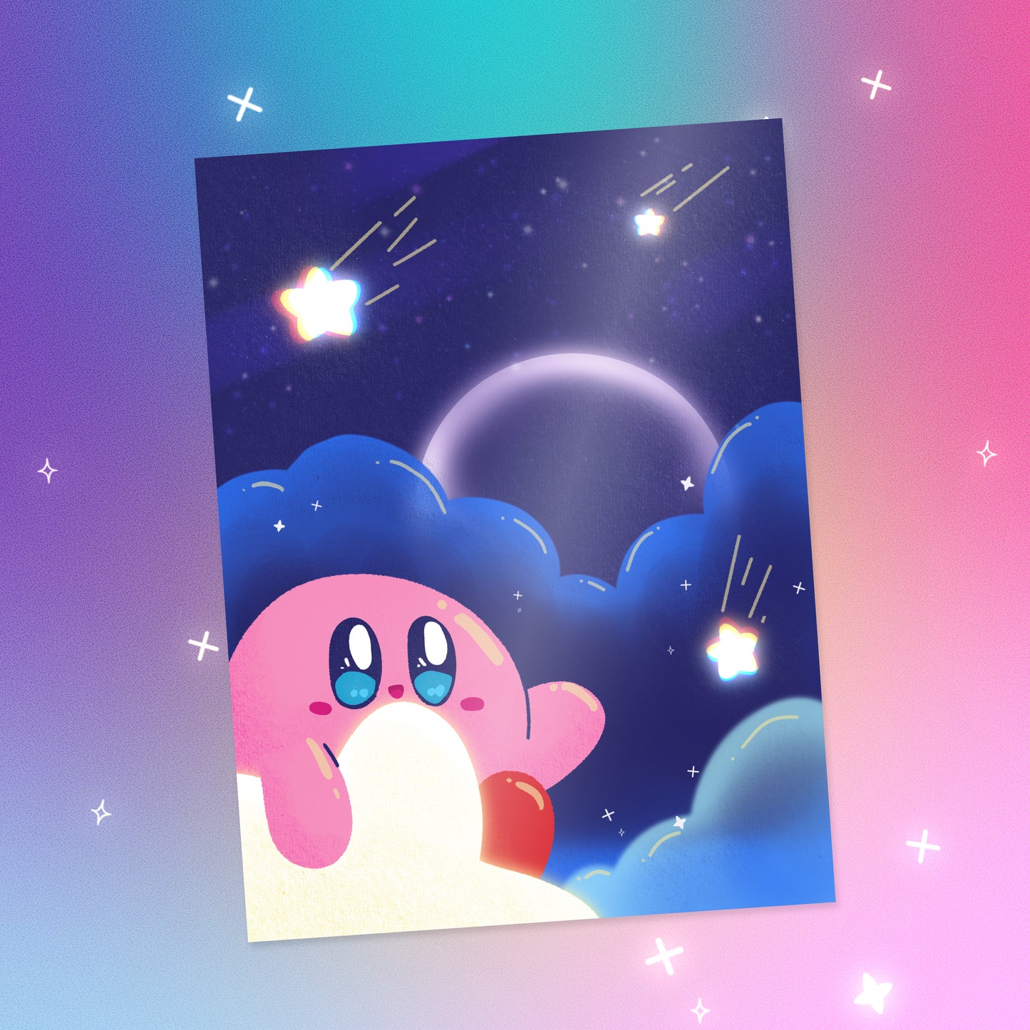 Shooting Star BFF - Kirby Print
