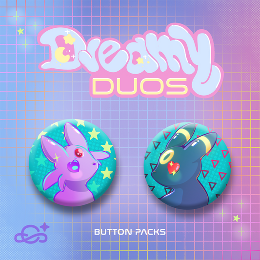 Dreamy Duo Button Pack - Espeon & Umbreon