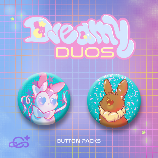 Dreamy Duo Button Pack - Eevee & Sylveon