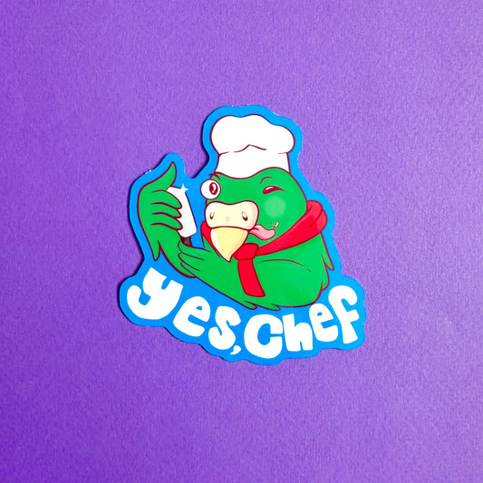 Yes, Chef Parakeet Vinyl Sticker