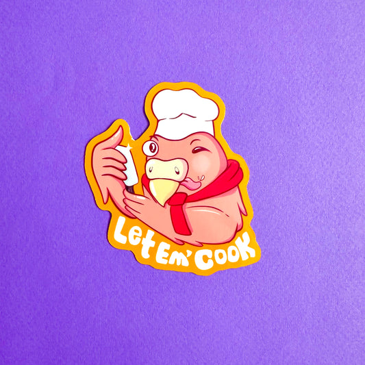 Let 'Em Cook Parakeet Vinyl Sticker