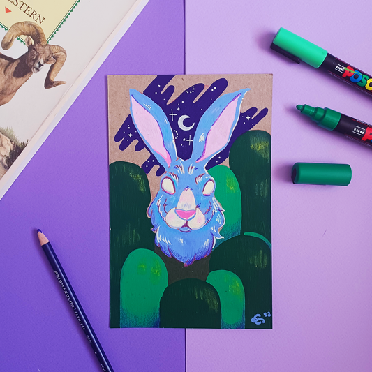 Midnight Rabbit Painting